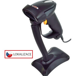 CCD čítačka Virtuos HT-310A, dlhý dosah, USB (klávesnica/RS-232 emulácia), stojan, čierna