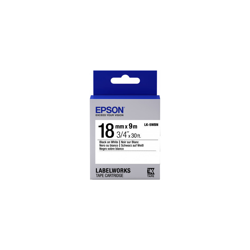 Epson Label Cartridge Standard LK-5WBN Black/White 18mm (9m)