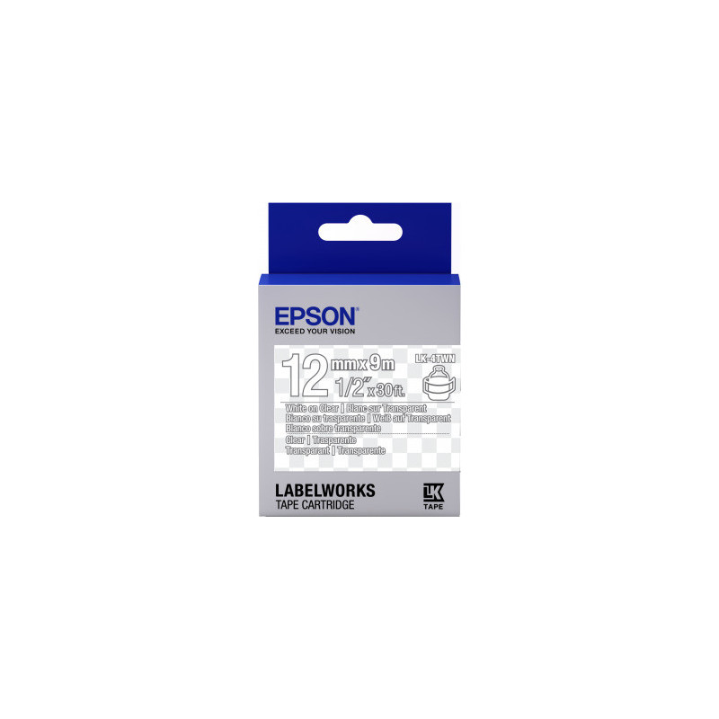 Epson Label Cartridge Transparent LK-4TWN Transparent White/transparent 12mm (9m)