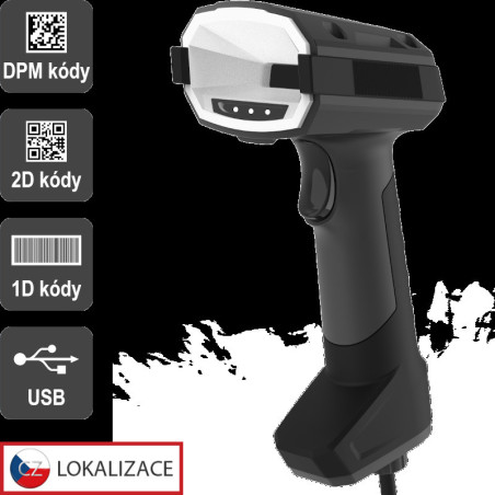 VIRTUOS - DPM CCD 2D čítačka Virtuos HT-880DPM, USB, tmavo šedá