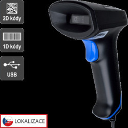CCD 2D čítačka Virtuos HT-851A, USB (klávesnica/RS-232 emulácia), bez stojančeka, čierna