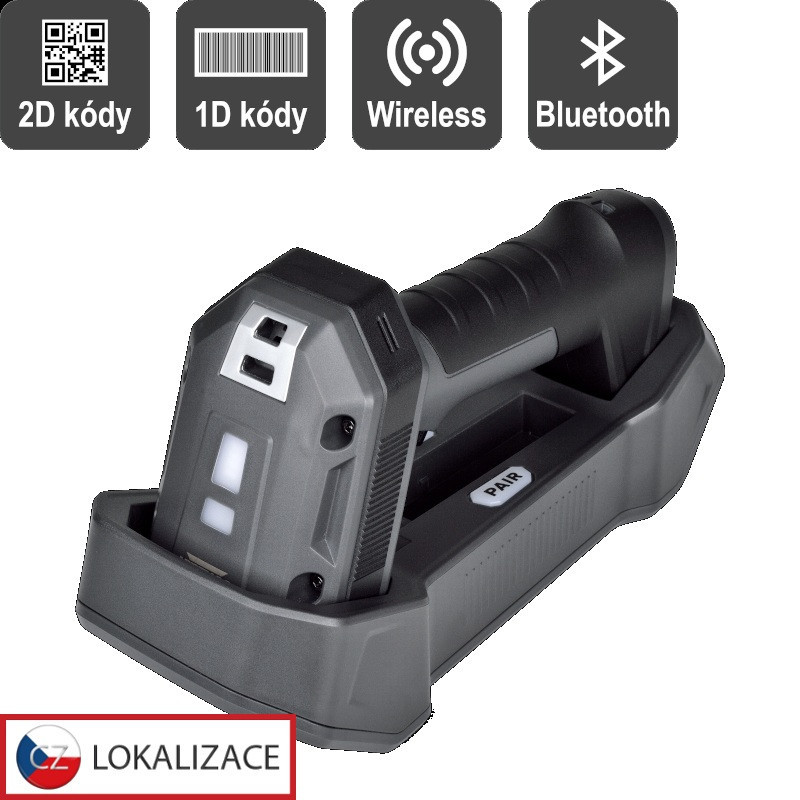 Virtuos HW-857 CCD 2D priemyselná, čítačka, bezdrôtová, USB, tmavo šedá