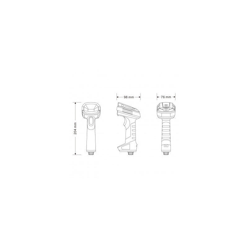 Virtuos HW-857 CCD 2D priemyselná, čítačka, bezdrôtová, USB, tmavo šedá