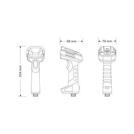 Virtuos HW-857 CCD 2D priemyselná, čítačka, bezdrôtová, USB, tmavo šedá