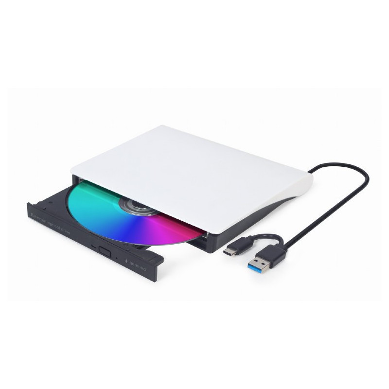 GEMBIRD externý USB DVD mechanika, čiernobiela