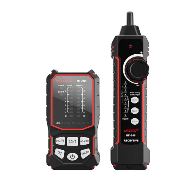 W-Star Tester káblov UTP WSNF808, RJ45, RJ11, hľadačka káblov, NCV