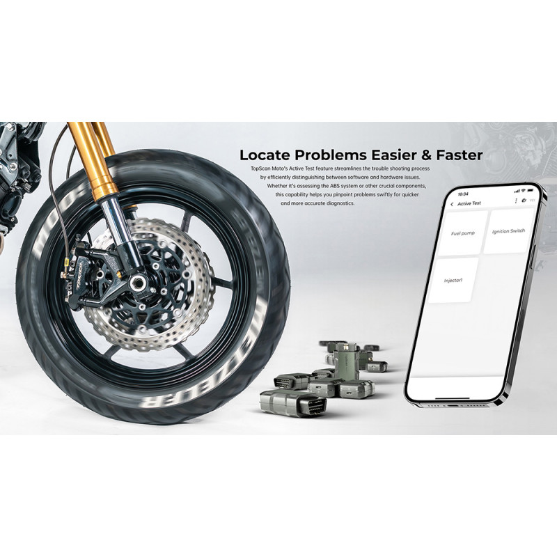 TOPDON diagnostické zariadenie TopScan Moto/ Bluetooth/ iOS/ Android/ Detekcia softvéru a hardvéru chýb
