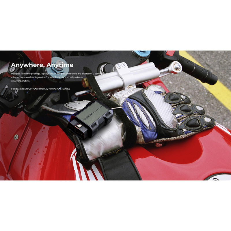 TOPDON diagnostické zariadenie TopScan Moto/ Bluetooth/ iOS/ Android/ Detekcia softvéru a hardvéru chýb