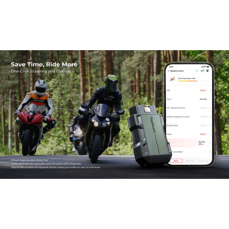 TOPDON diagnostické zariadenie TopScan Moto/ Bluetooth/ iOS/ Android/ Detekcia softvéru a hardvéru chýb