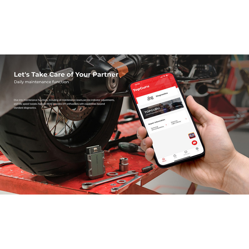 TOPDON diagnostické zariadenie TopScan Moto/ Bluetooth/ iOS/ Android/ Detekcia softvéru a hardvéru chýb