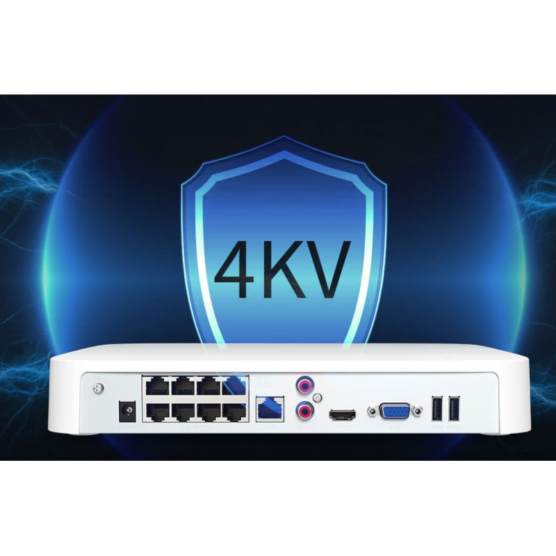 Tenda N6P-8H - PoE kamerový 4K NVR rekordér, 8 kanálov, H.265+, OnViF, zvuk, web. rozhranie, CZ app