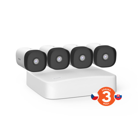 Tenda K4P-4TR - PoE kamerový set 4Mpx, 4CH NVR + 4x IP kamera 4Mpx, IP67, zvuk, web. rozhranie, CZ app