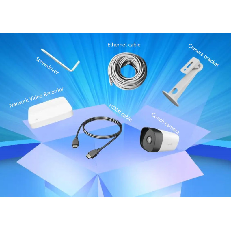 Tenda K4P-4TR - PoE kamerový set 4Mpx, 4CH NVR + 4x IP kamera 4Mpx, IP67, zvuk, web. rozhranie, CZ app