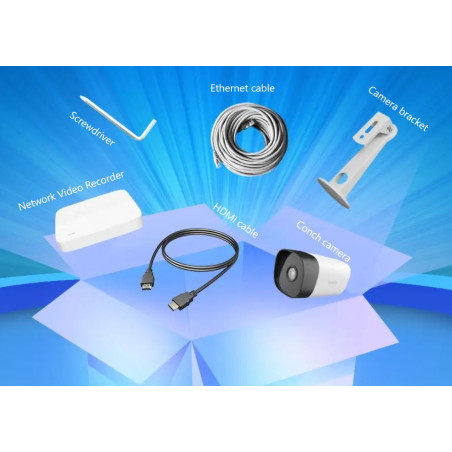 Tenda K4P-4TR - PoE kamerový set 4Mpx, 4CH NVR + 4x IP kamera 4Mpx, IP67, zvuk, web. rozhranie, CZ app
