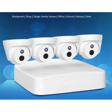 Tenda K4P-4CR - PoE kamerový set 4MPx, 4CH NVR + 4x IP kamera 4MPx, IP67, zvuk, web. rozhranie, CZ app