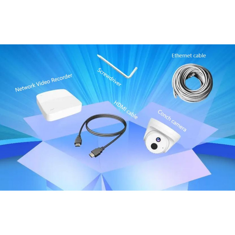 Tenda K4P-4CR - PoE kamerový set 4MPx, 4CH NVR + 4x IP kamera 4MPx, IP67, zvuk, web. rozhranie, CZ app