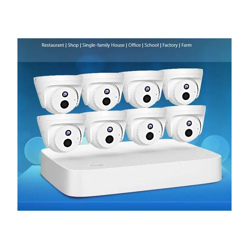Tenda K8P-4CR - PoE kamerový set 4Mpx, 8CH NVR + 8x IP kamera 4Mpx IP67, zvuk, web. rozhranie, CZ app