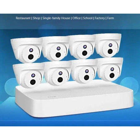 Tenda K8P-4CR - PoE kamerový set 4Mpx, 8CH NVR + 8x IP kamera 4Mpx IP67, zvuk, web. rozhranie, CZ app