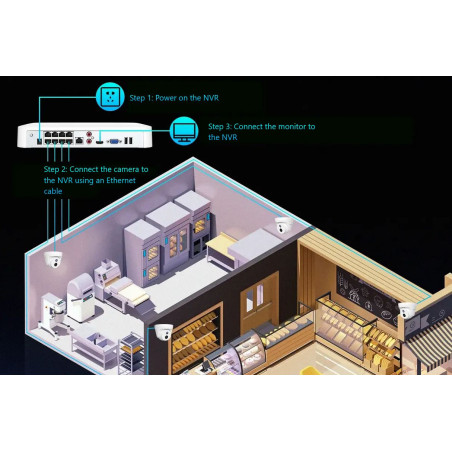 Tenda K8P-4CR - PoE kamerový set 4Mpx, 8CH NVR + 8x IP kamera 4Mpx IP67, zvuk, web. rozhranie, CZ app