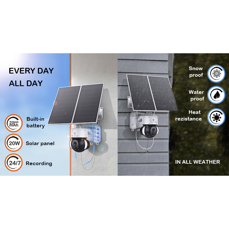 Solárna HD kamera Viking HDs03 4G/20000mAh/farebné nočné videnie/IP66/aplikácia/notifikácia/čierna