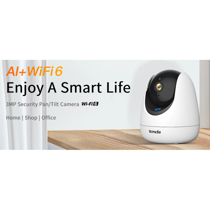 Tenda RP3 Pro AI Security 2K (3MP) Wi-Fi 6 otočná kamera, nočné videnie, audio, WPA3, AX300