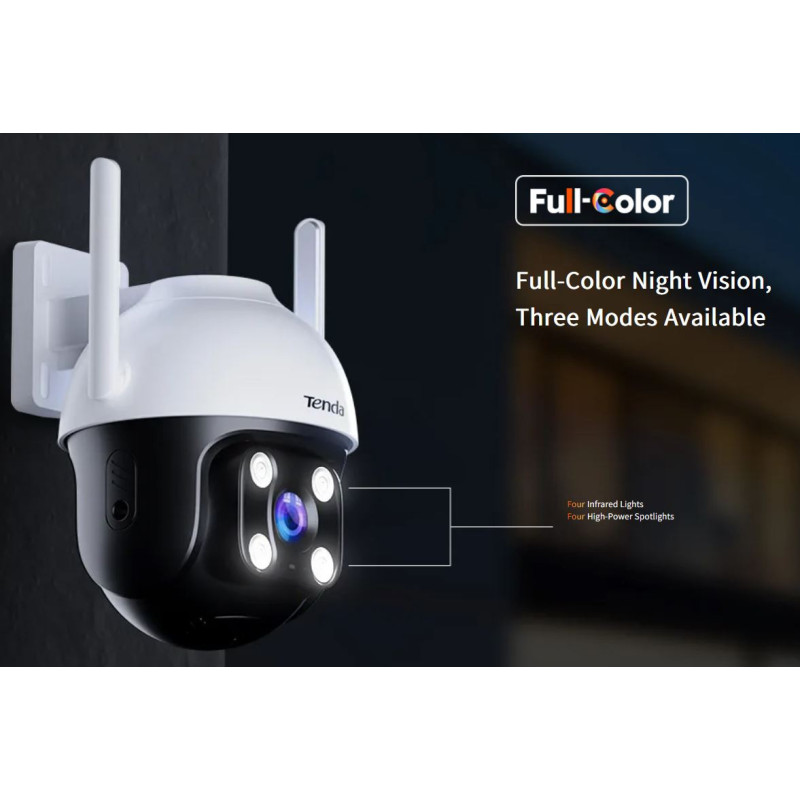Tenda RH7-WCA - Vonkajšia otočná IP65 Wi-Fi 4MPx kamera, nočná LED, audio, detekcia pohybu, CZ app