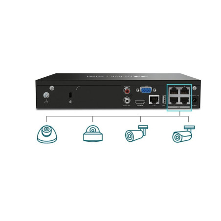 VIGI NVR1004H-4P-2TB 4 Channel PoE NVR 2TB HDD