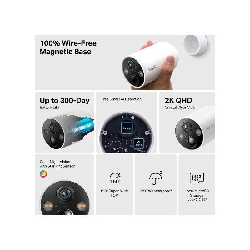 Tapo C425 (4-pack) Smart Wire-Free Security Cam.