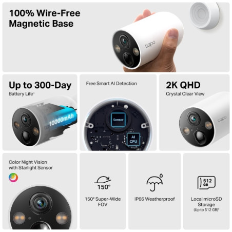 Tapo C425 (4-pack) Smart Wire-Free Security Cam.