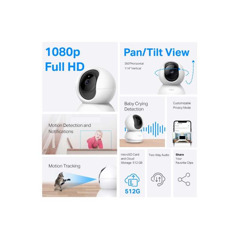Tapo C200C Pan/Tilt Home Security Wi-Fi Camera