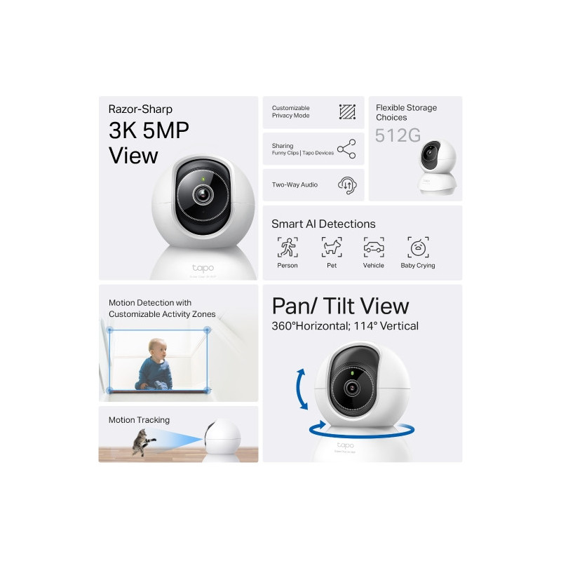 Tapo C230 Pan/Tilt AI Home Security Wi-Fi Camera