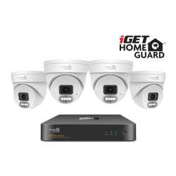 iGET HGNVK84804 - kamerový PoE set, 2K rozlíšenie, 8CH NVR + 4x kamera so zvukom, IR + LED, CZ app