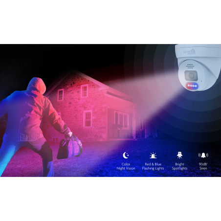 iGET HGNVK84804 - kamerový PoE set, 2K rozlíšenie, 8CH NVR + 4x kamera so zvukom, IR + LED, CZ app