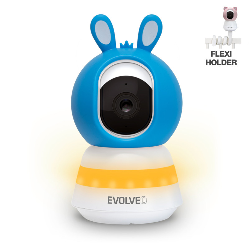 EVOLVEO Baby Monitor LUX- Chytrá 360 ° videoopatrovateľka s nočným videním, detekciou plače a pohybu, modrá