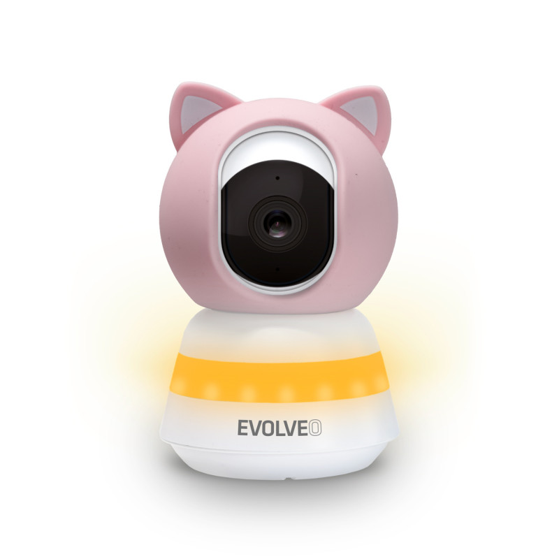 EVOLVEO Baby Monitor LUX- Múdra 360 ° videoopatrovateľka s nočným videním, detekciou plače a pohybu, ružová