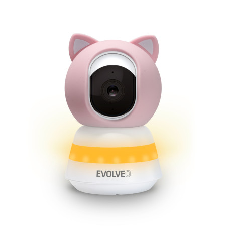 EVOLVEO Baby Monitor LUX- Múdra 360 ° videoopatrovateľka s nočným videním, detekciou plače a pohybu, ružová