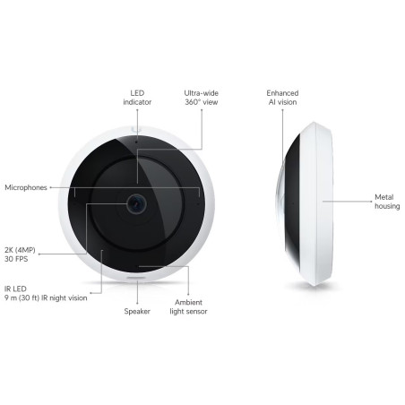 Ubiquiti UVC-AI-360-W, UniFi Protect AI 360, biela