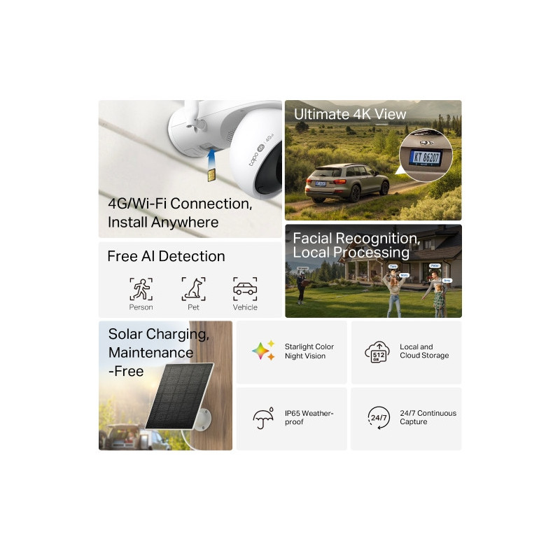 Tapo C665G KIT Solar-powered 4G Security camera