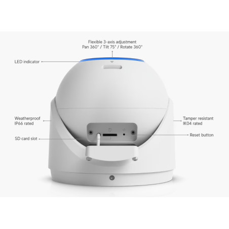 Ubiquiti UVC-G6-Pro-Turret-W, UniFi Protect G6 Pro Turret, biela