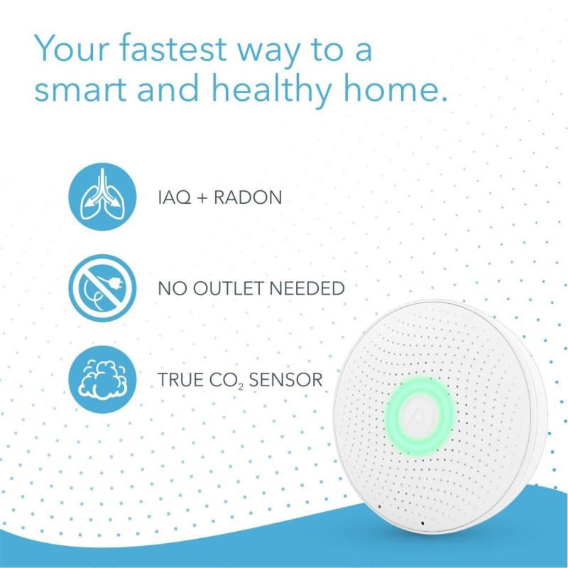 AirThings Wave plus - senzor kvality ovzdušia, radónu, vlhkosti, teploty, VOC, CO2 a tlaku