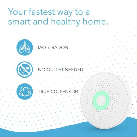 AirThings Wave plus - senzor kvality ovzdušia, radónu, vlhkosti, teploty, VOC, CO2 a tlaku