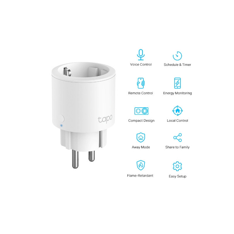 TP-link Tapo P115(1-pack)(EU) WiFi mini múdra zásuvka, Energy monitoring, 16A, nemecký typ zásuvky
