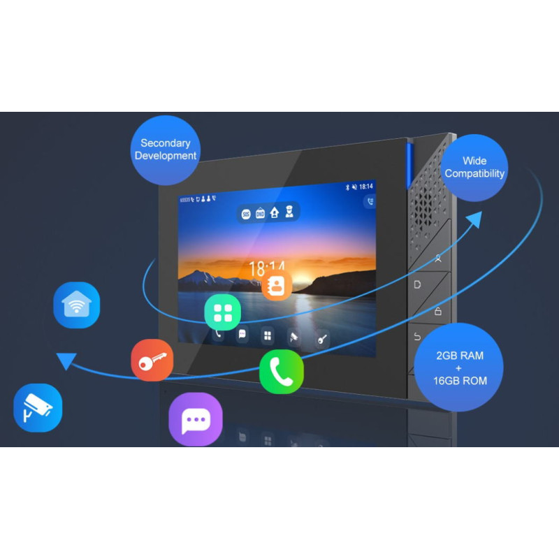 Fanvil i55A SIP Android vnútorný dotyk. stanica 7" displ., 5 konfig. hr., 2SIP, WiFi, BT, 3rd app