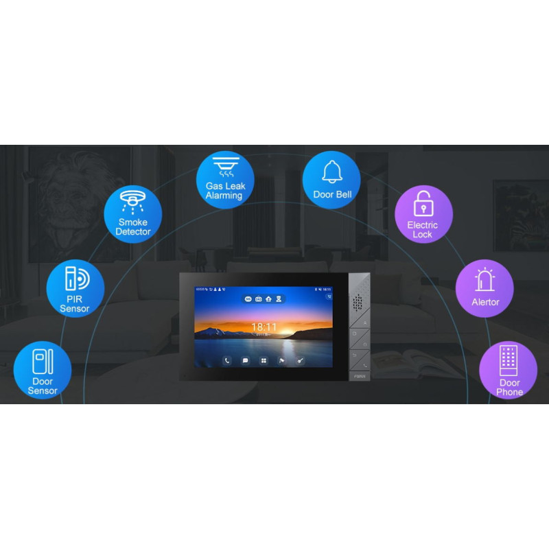 Fanvil i55A SIP Android vnútorný dotyk. stanica 7" displ., 5 konfig. hr., 2SIP, WiFi, BT, 3rd app