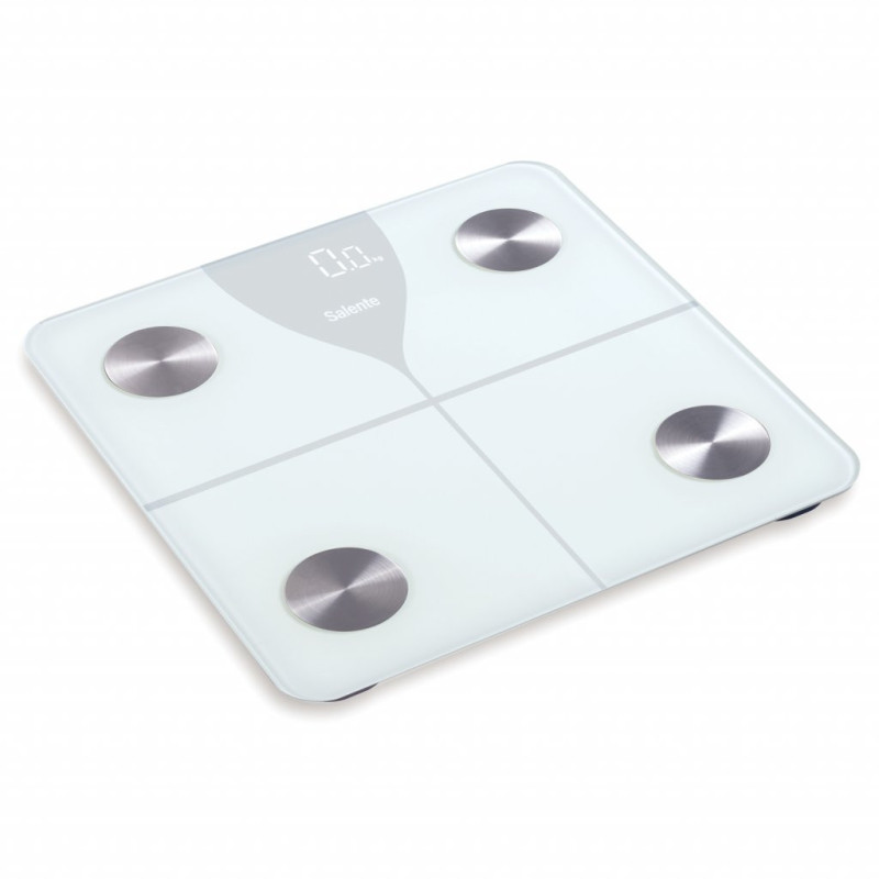 Salente SlimFit, osobná diagnostická fitness váha, Bluetooth, biela