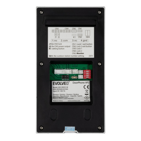 EVOLVEO DoorPhone AP2-2 drôtový videotelefón pre dva byty s aplikáciou, biely