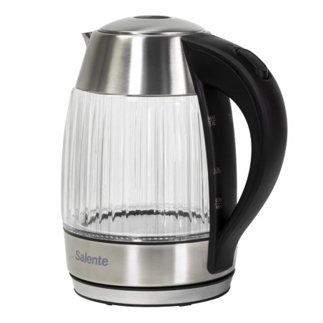 Salente StripeGlass, rýchlovarná kanvica 1,8 l, nerez/sklenená, červené podsvietenie