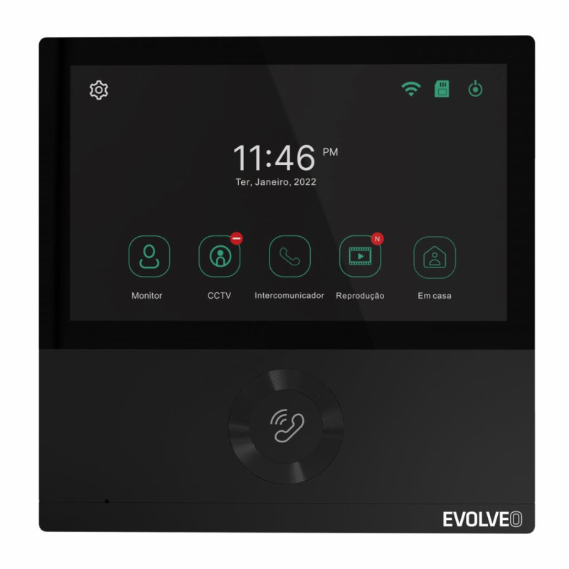 EVOLVEO DoorPhone AHD7, Sada domáceho WiFi videotelefónu s ovládaním brány alebo dverí, čierny monitor