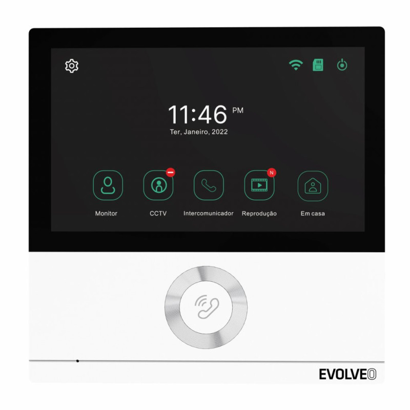 EVOLVEO DoorPhone AHD7, Sada domáceho WiFi videotelefónu s ovládaním brány alebo dverí, biely monitor