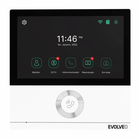 EVOLVEO DoorPhone AHD7, Sada domáceho WiFi videotelefónu s ovládaním brány alebo dverí, biely monitor